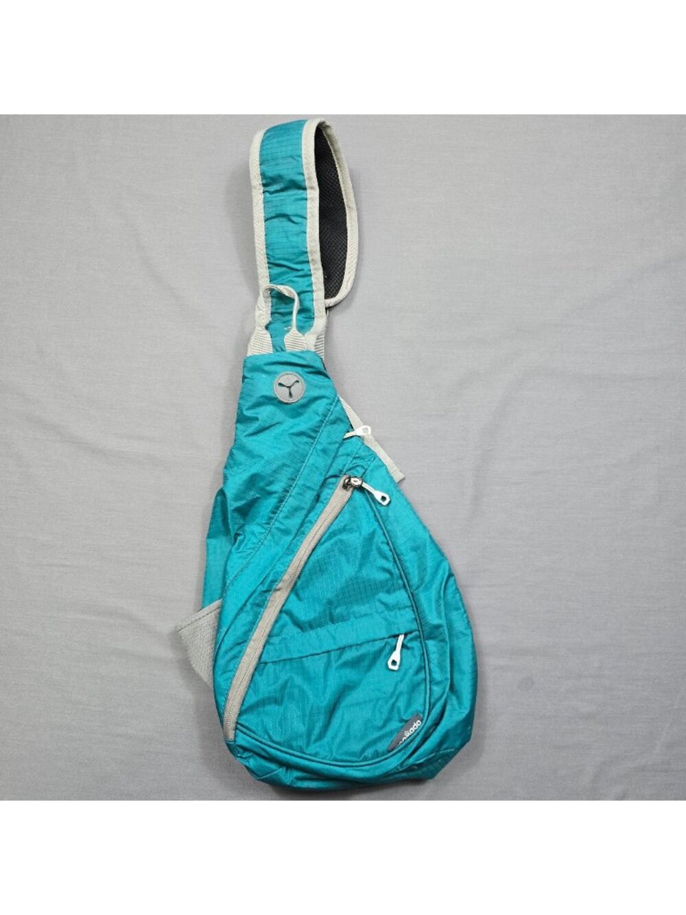 Woomada Small Crossbody Sling Backpack Teal & Gray Lightweight Travel
